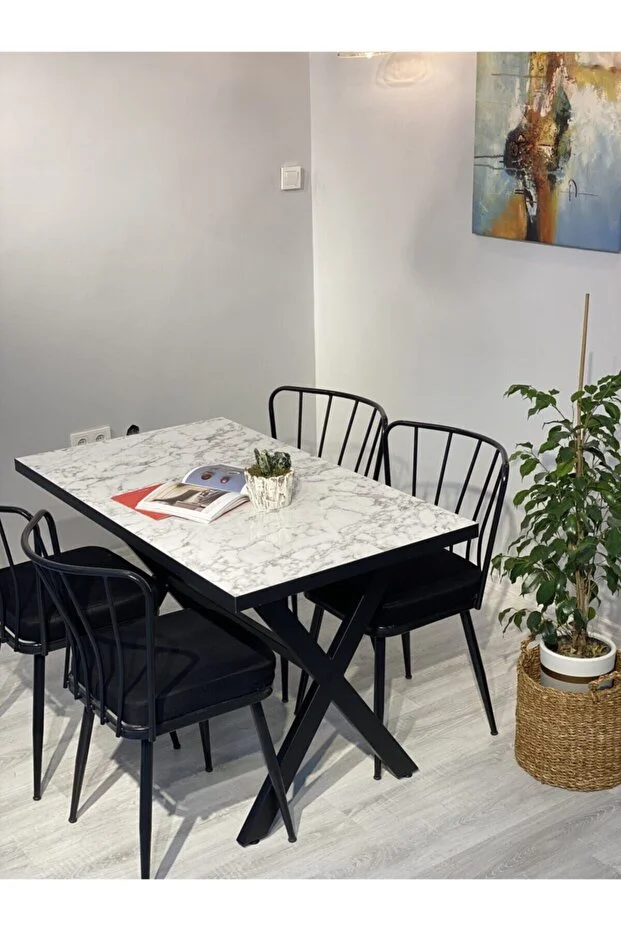 Yemek Masası Takımı 120x70 Ve 4 Adet Güneş Sandalye